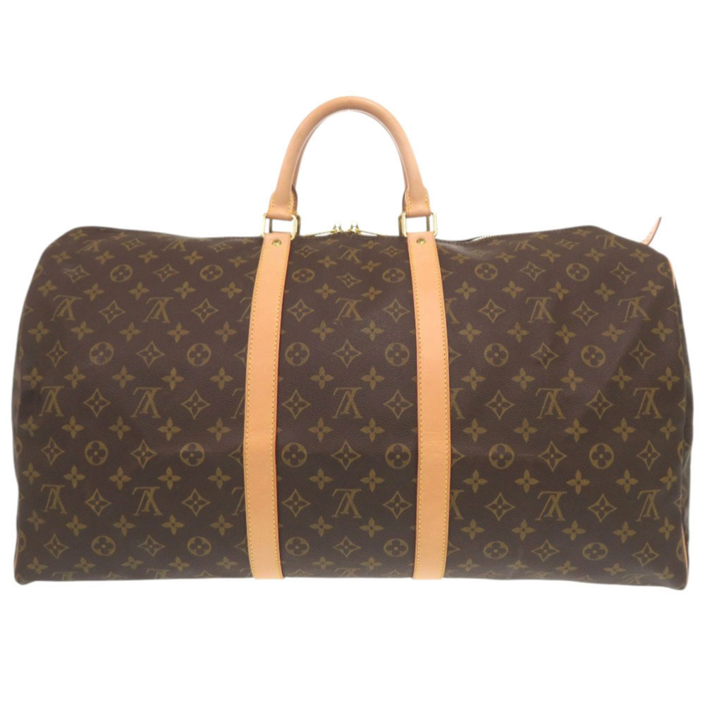LOUIS VUITTON Authentic Brown Monogram Keepall 55 Boston Bag - Picture 2 of 10